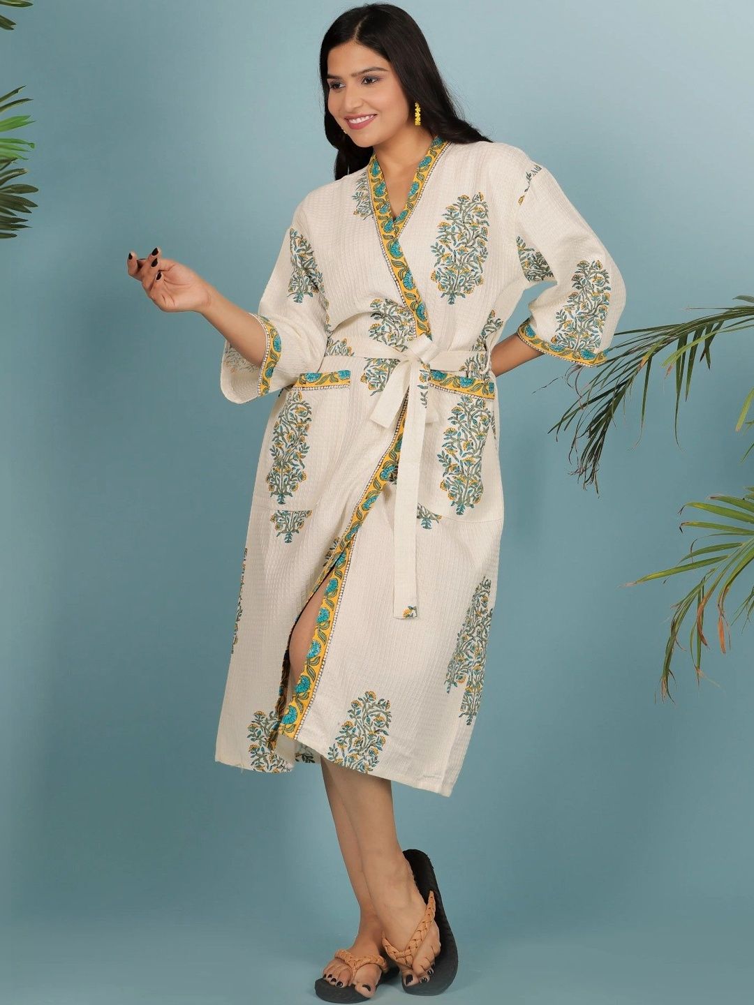 Gulaab Jaipur Printed Cotton Bathrobe-picture-10