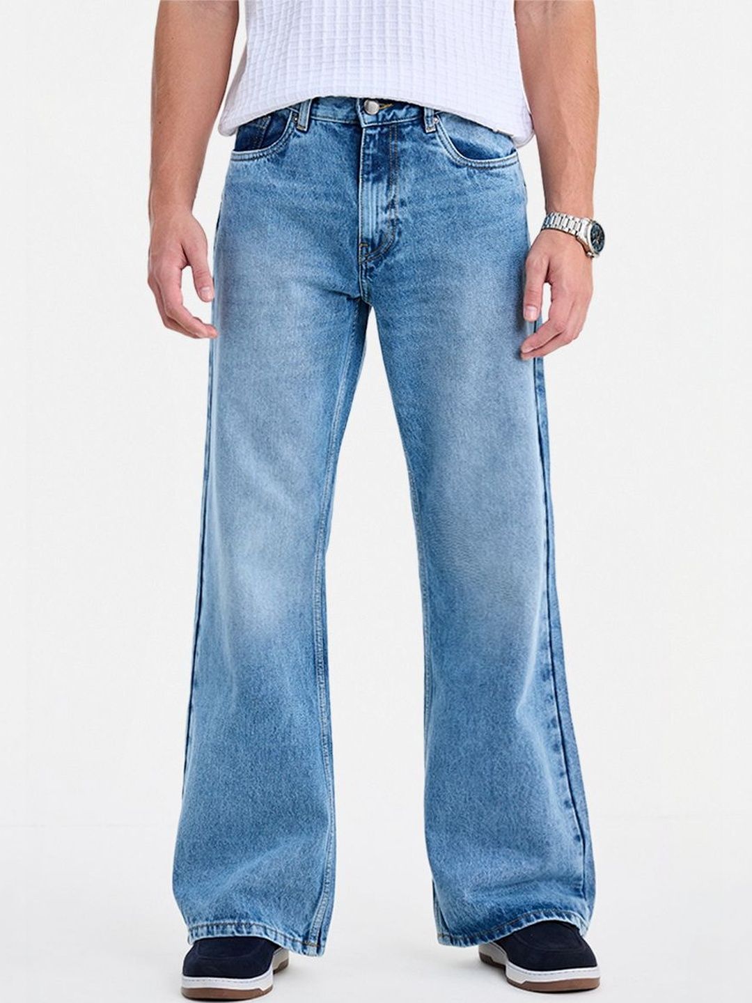 Snitch Light Blue Mid-Rise Flared Jeans