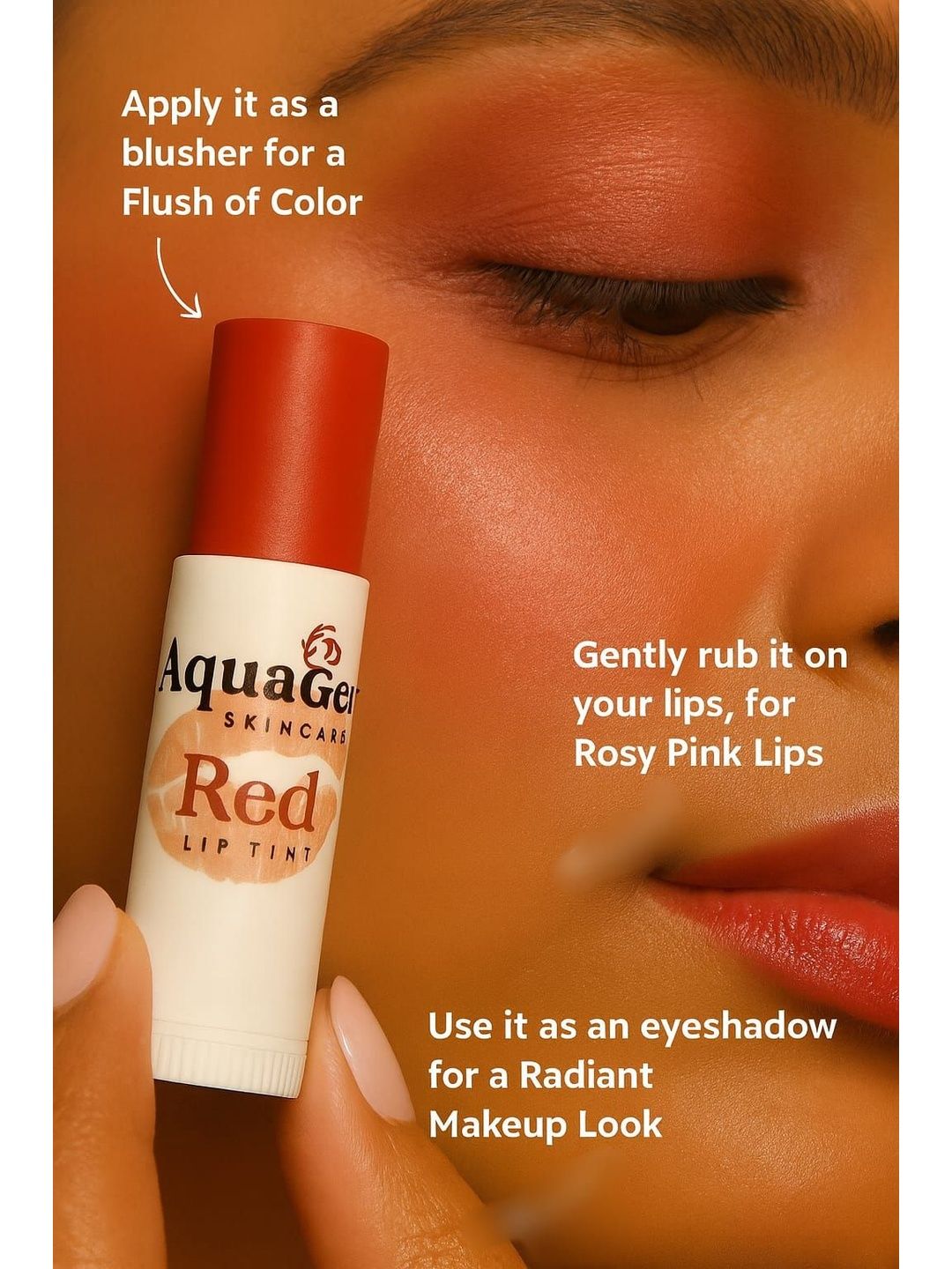 Aquagem Red Rose Lip Tint For Chapped, Dry Lips - Red Tint - 8 g-image-15