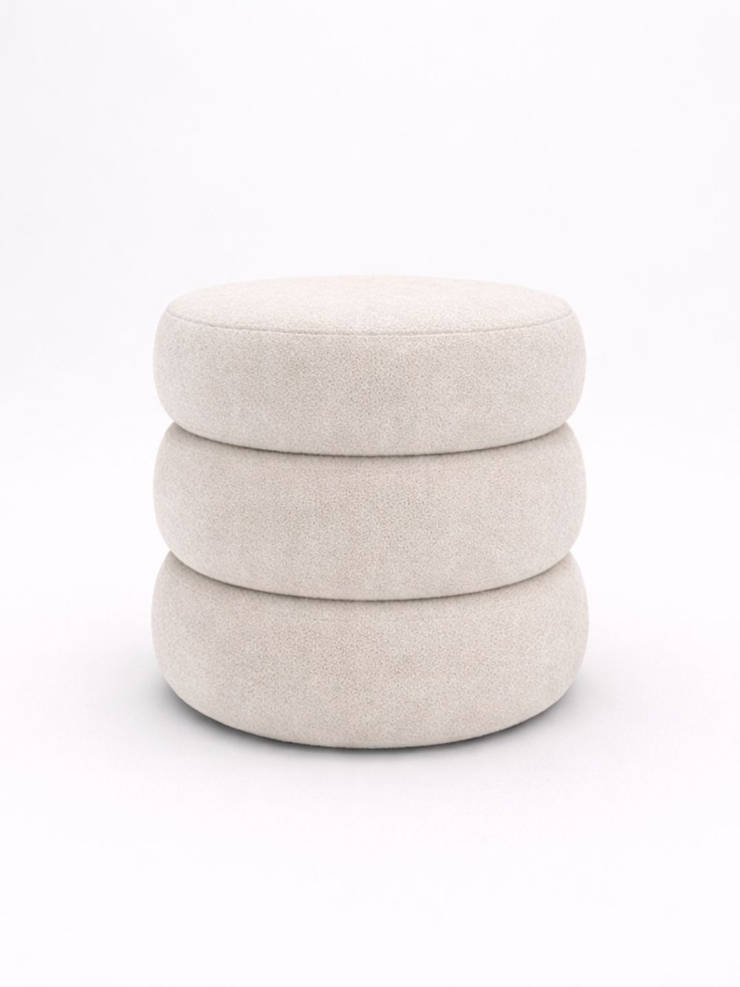 Horizontal Eight Beige Wood Round Ottomans-picture-42