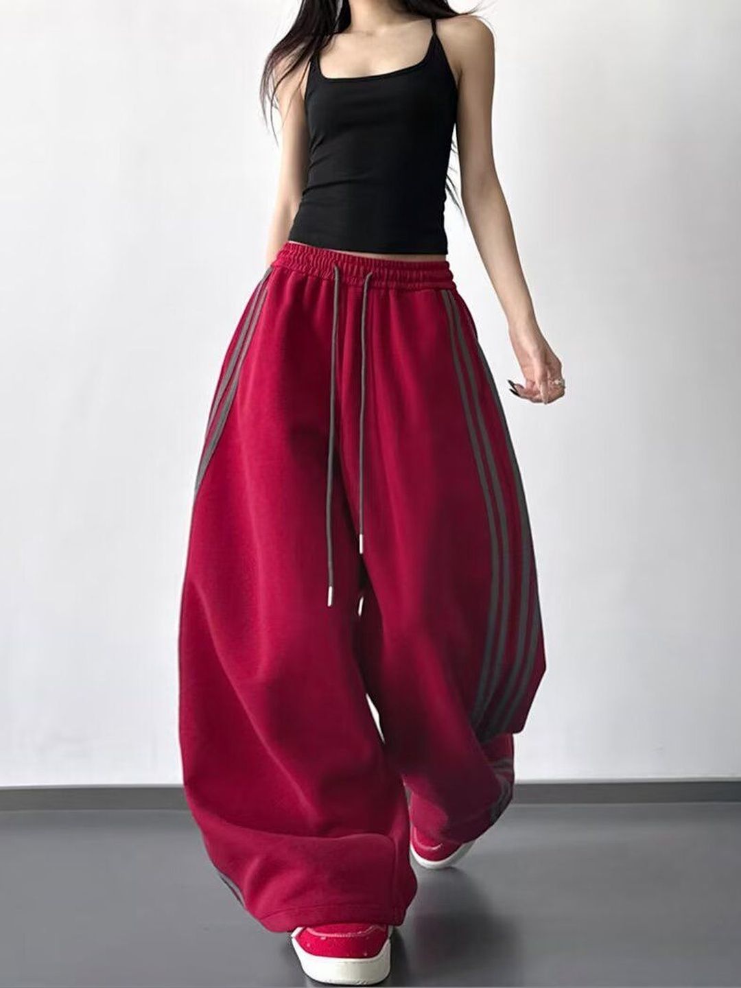 StyleCast x Revolte Women Striped Loose Fit Wide Leg Trousers-picture-33