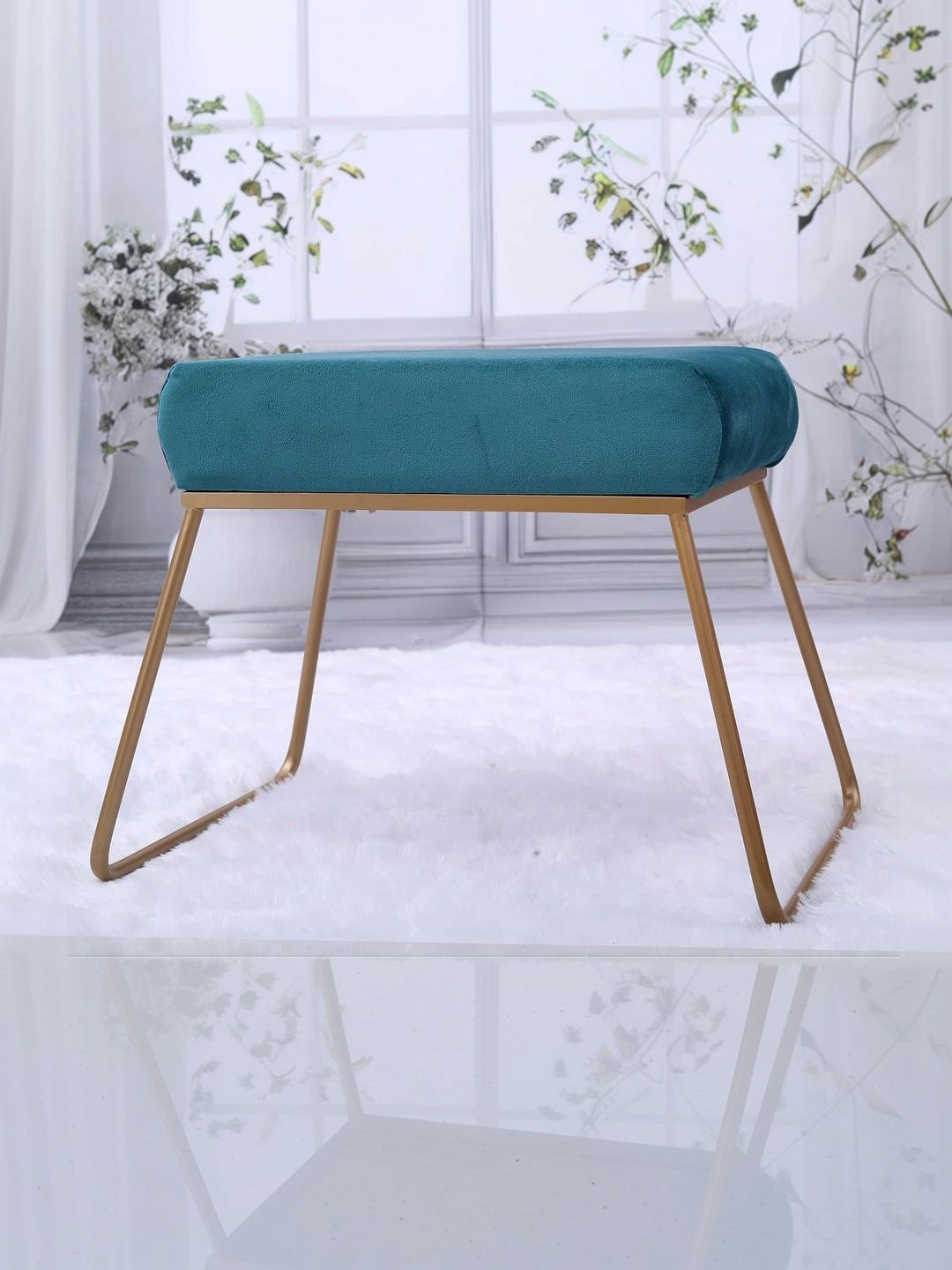 Greetwood Teal Lightweight Rectangle Ottoman-picture-51