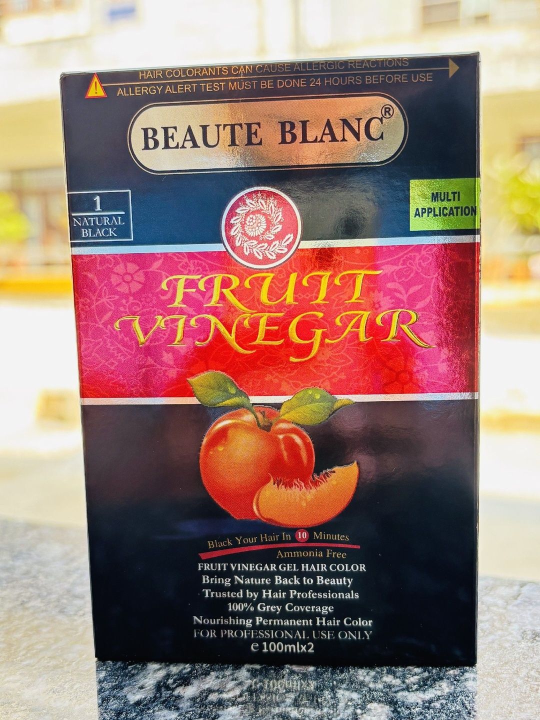 Beaute Blanc Beaute Blanc Set Of 2 Fruit Vinegar Gel Hair Color - 100 ml Each - Natural Black