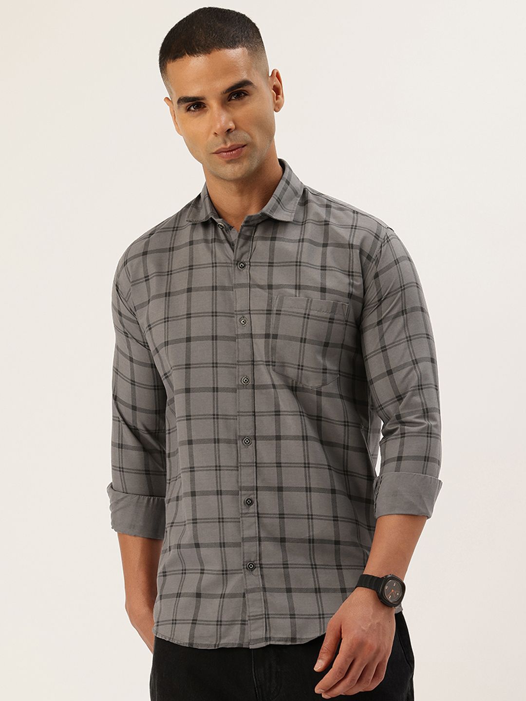 FIFTY TWO Men Original Checked Casual Shirt-picture-0