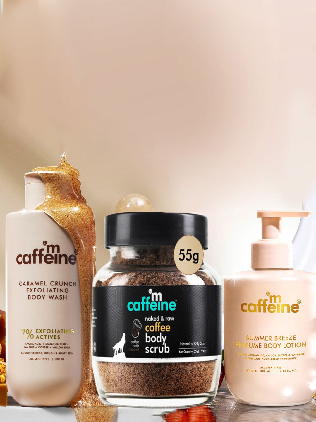 MCaffeine Set of Summer Breeze Body Lotion 300ml + Coffee Body Scrub 55g + Body Wash 300ml-image-23