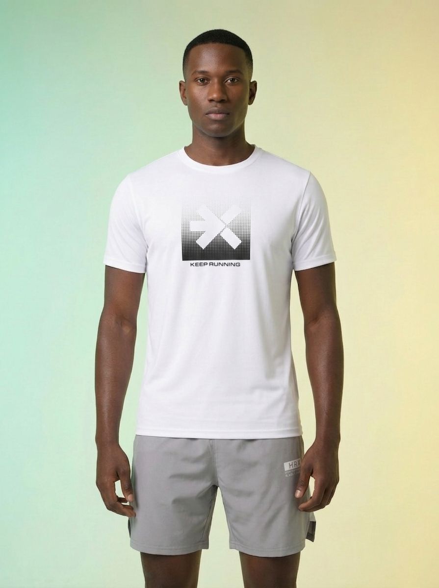 HRX by Hrithik Roshan Brand Logo Printed Rapid-Dry Running T-shirt-picture-35