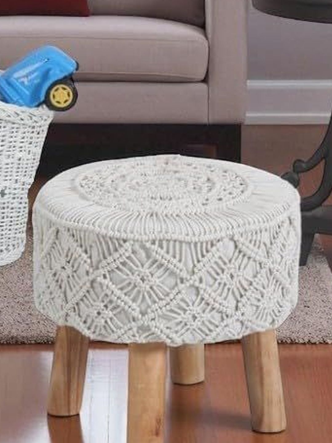 Shadowkart White Round Ottomans-picture-45