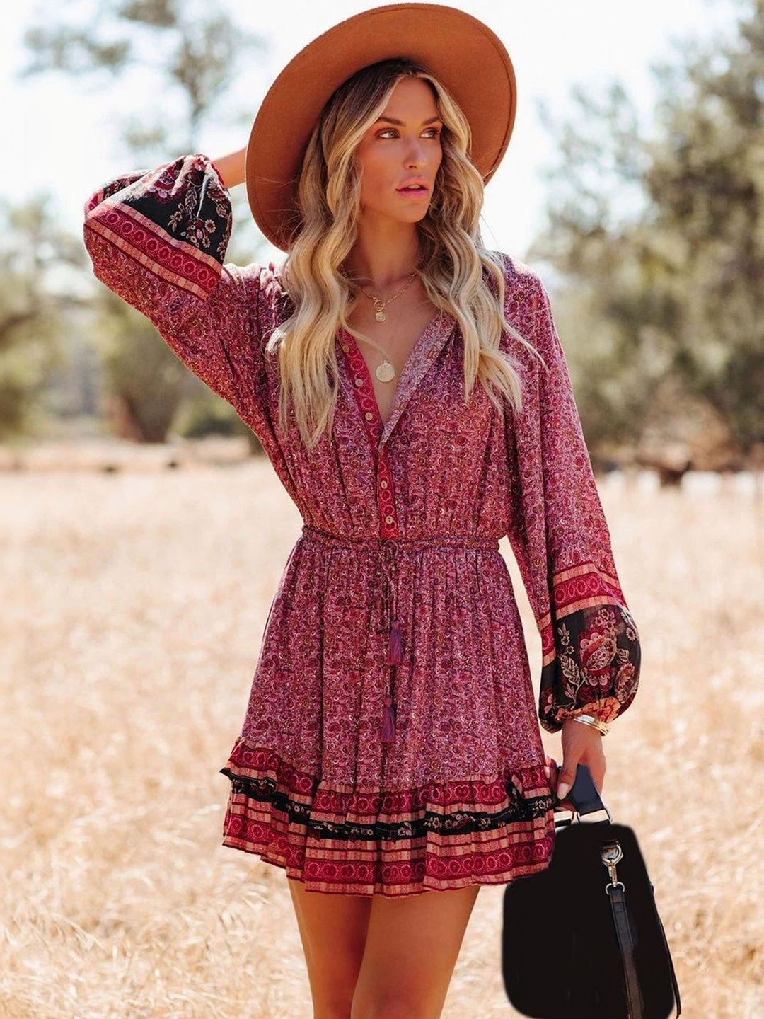 LULU & SKY V-Neck Printed Jumpsuit-picture-26