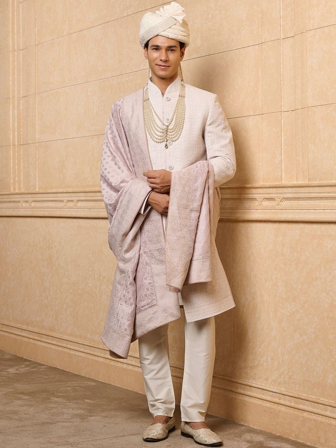Tasva Embroidered Mandarin Collar Sherwani-picture-16