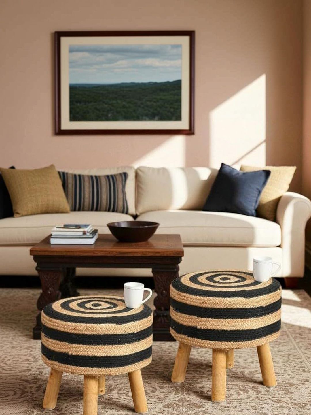 Shadowkart Black Round Ottomans-picture-33