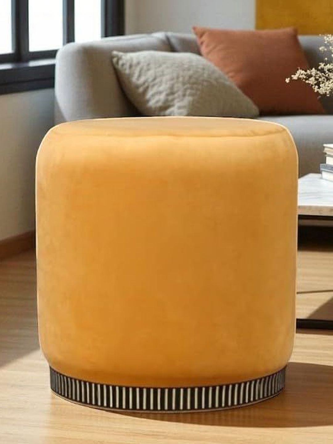 Shadowkart Yellow Round Ottomans-image-42
