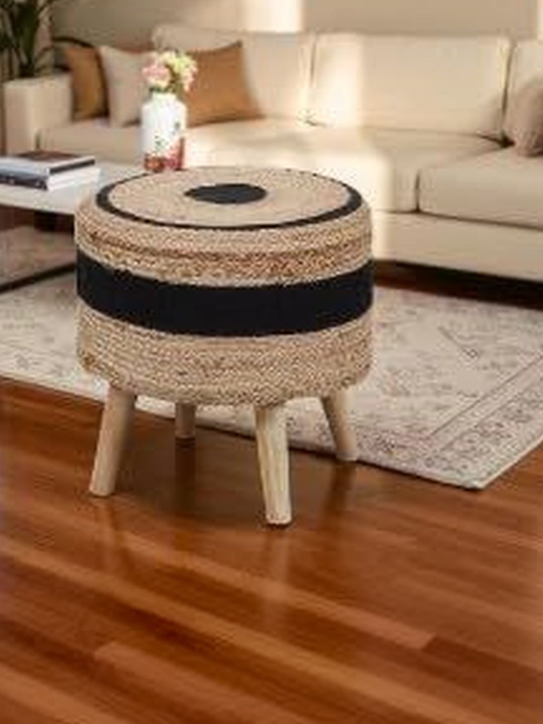 Shadowkart 2 Pieces Beige Round Ottomans-picture-35