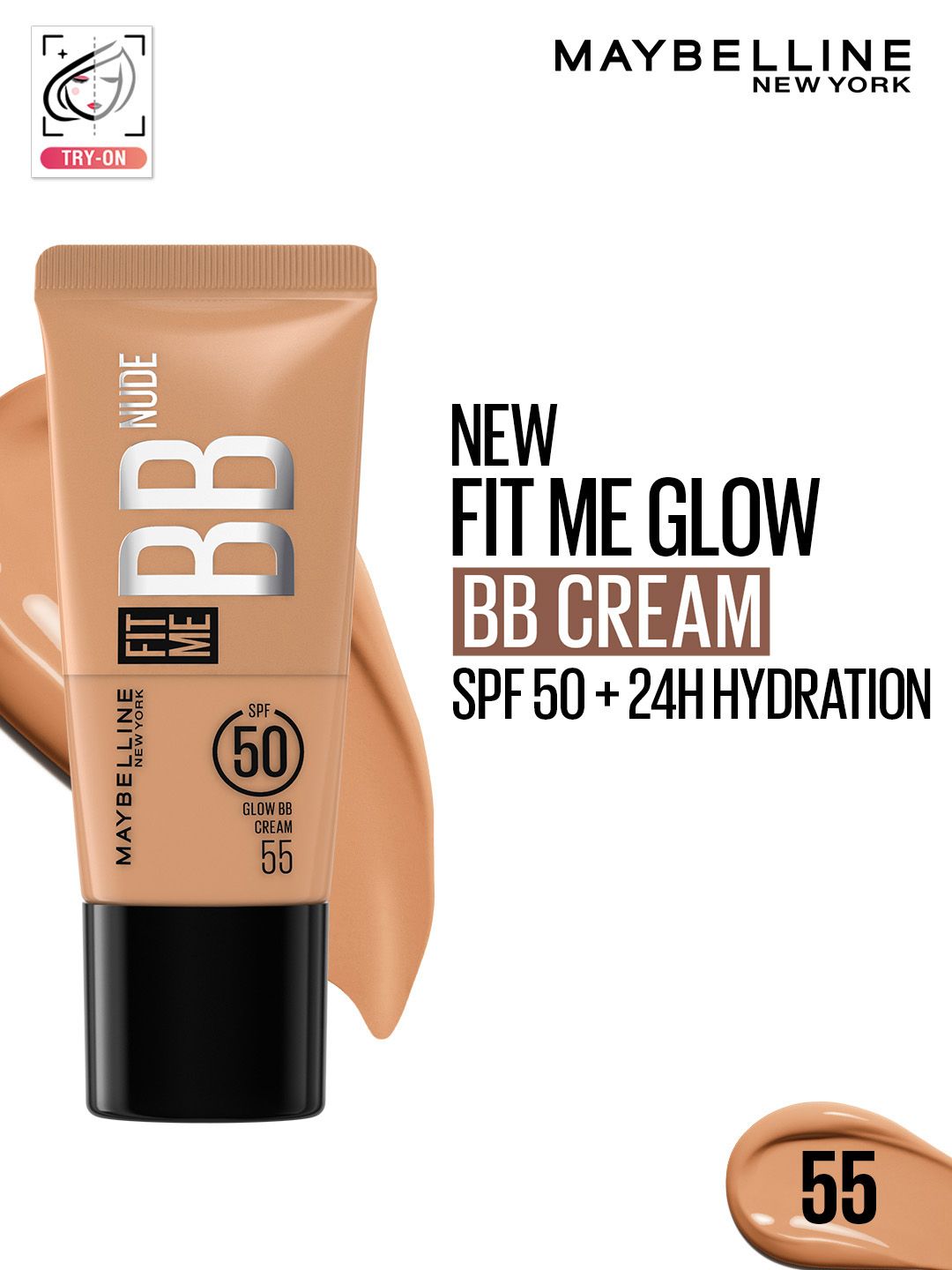 Maybelline New York Fit Me Glow SPF50 BB Cream with 24H Hydration & Niacinamide - Shade 55-picture-54