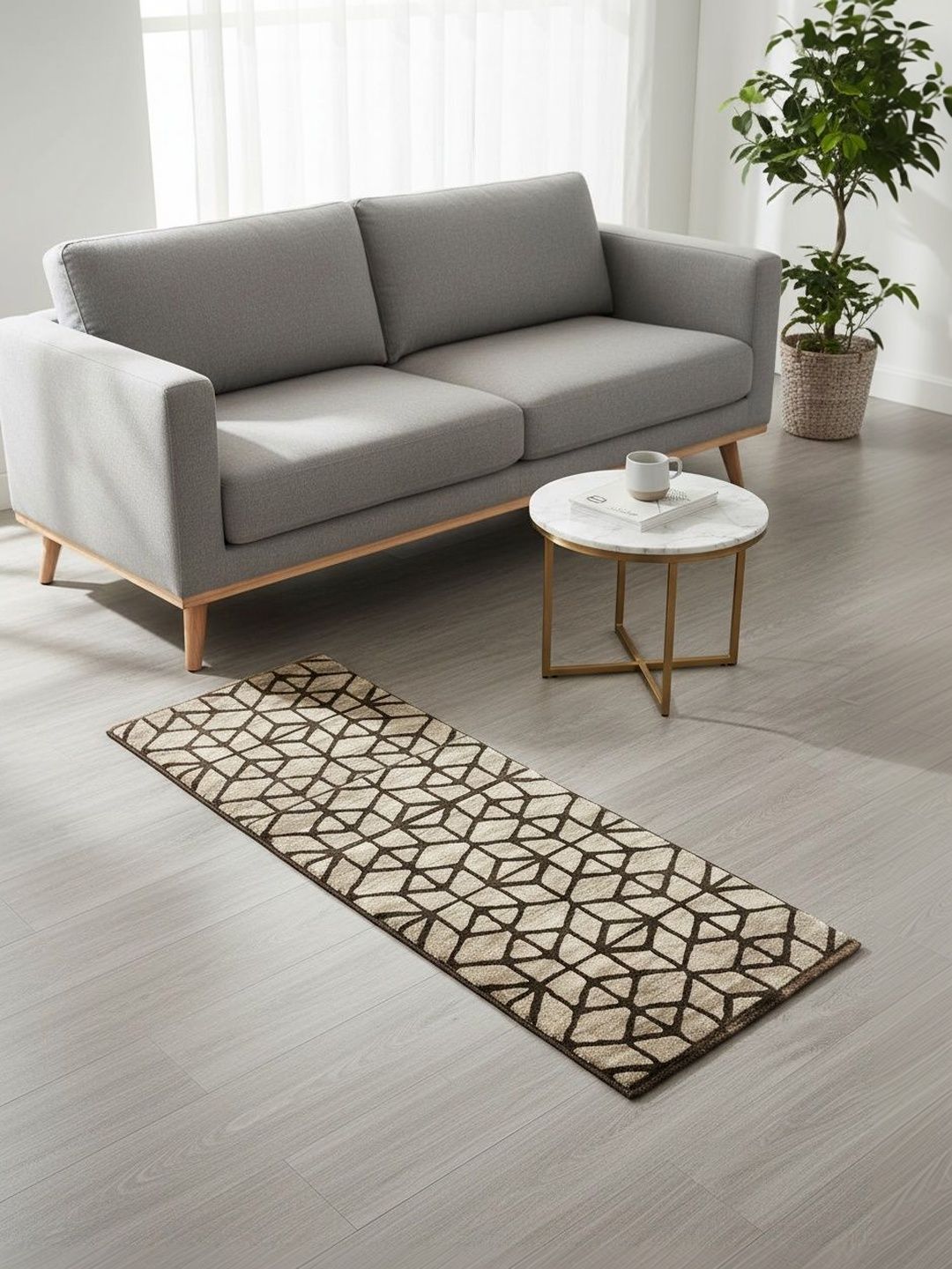 Themes Furnishings & Decor Beige Geometric Polypropylene Carpet-picture-27