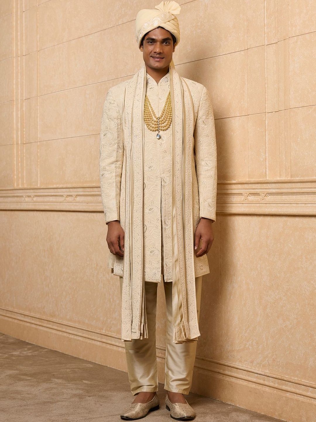 Tasva Embroidered Mandarin Collar Sherwani-picture-33