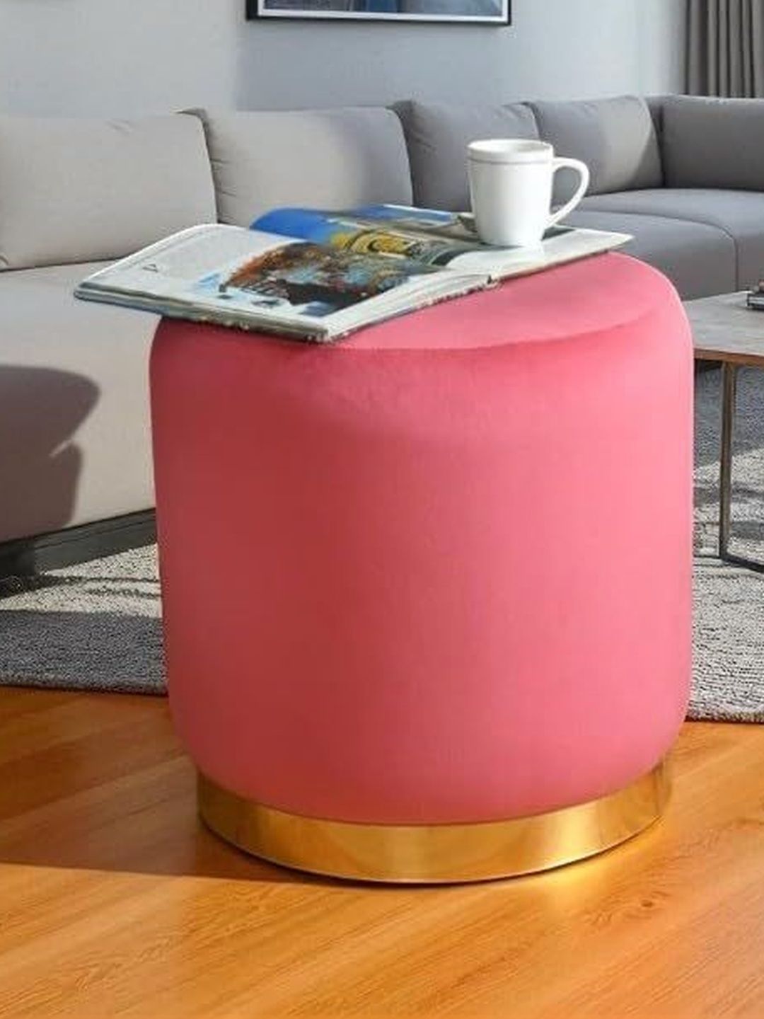 Shadowkart Pink Round Ottomans-picture-30
