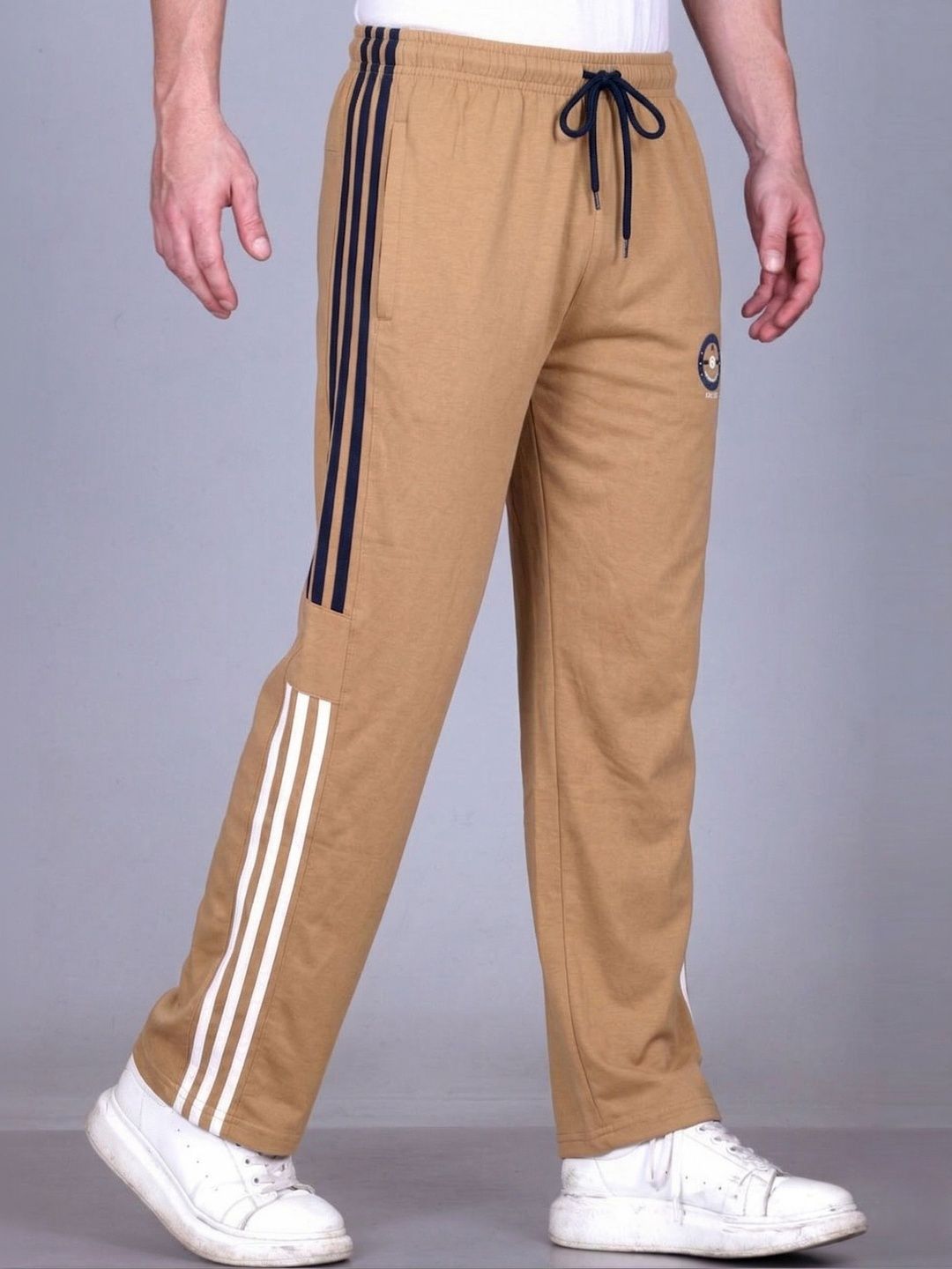 SANDPIPER Men Relaxed Fit Self Design Track Pants-image-7