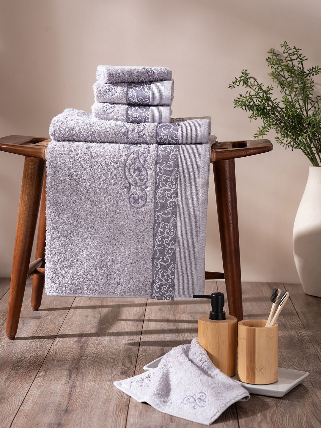 MASPAR Purple Cotton 550 GSM Towel Set-picture-16
