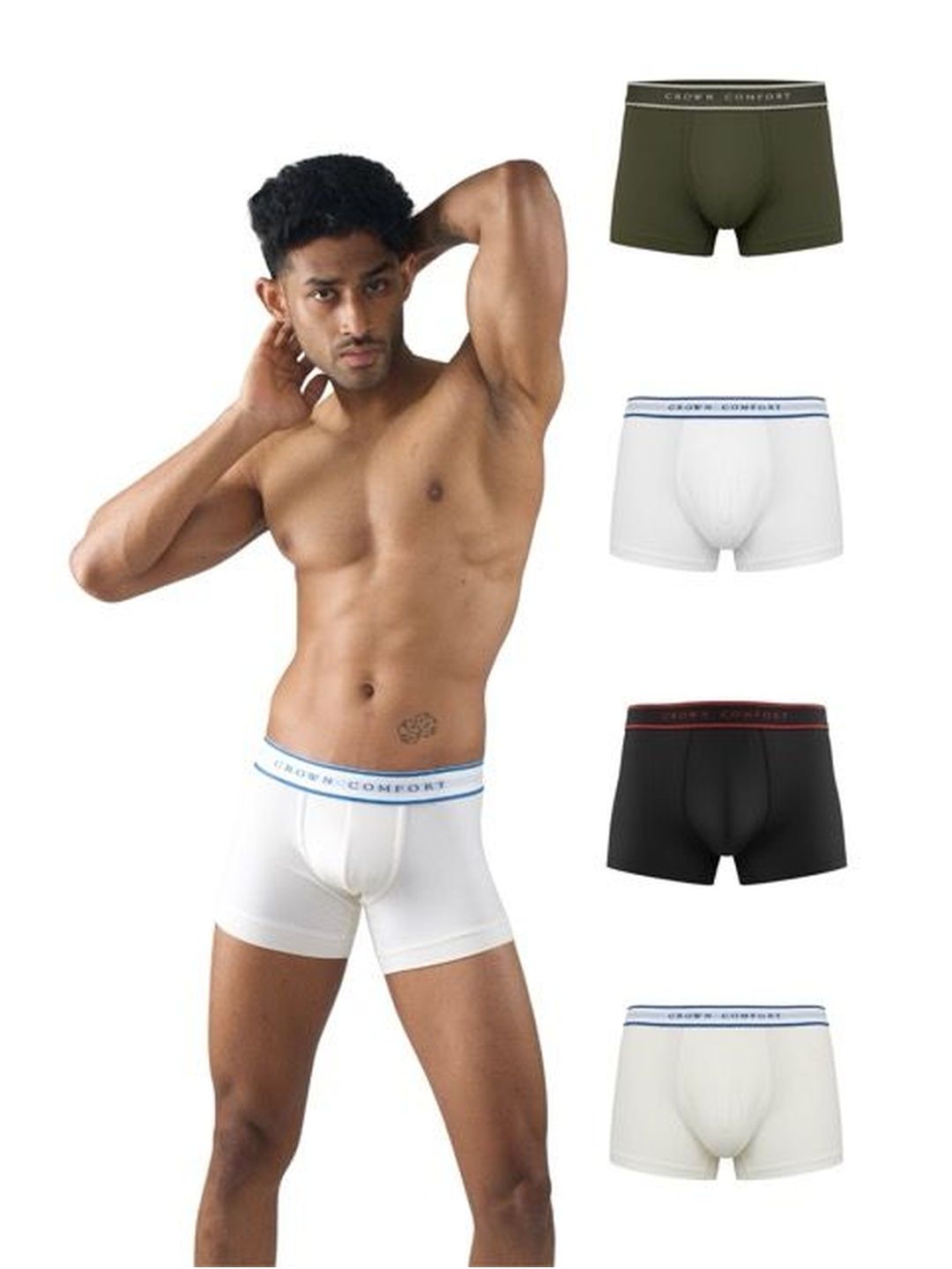 CROWN COMFORT Pack of 4 Modal Solid Trunks-picture-35