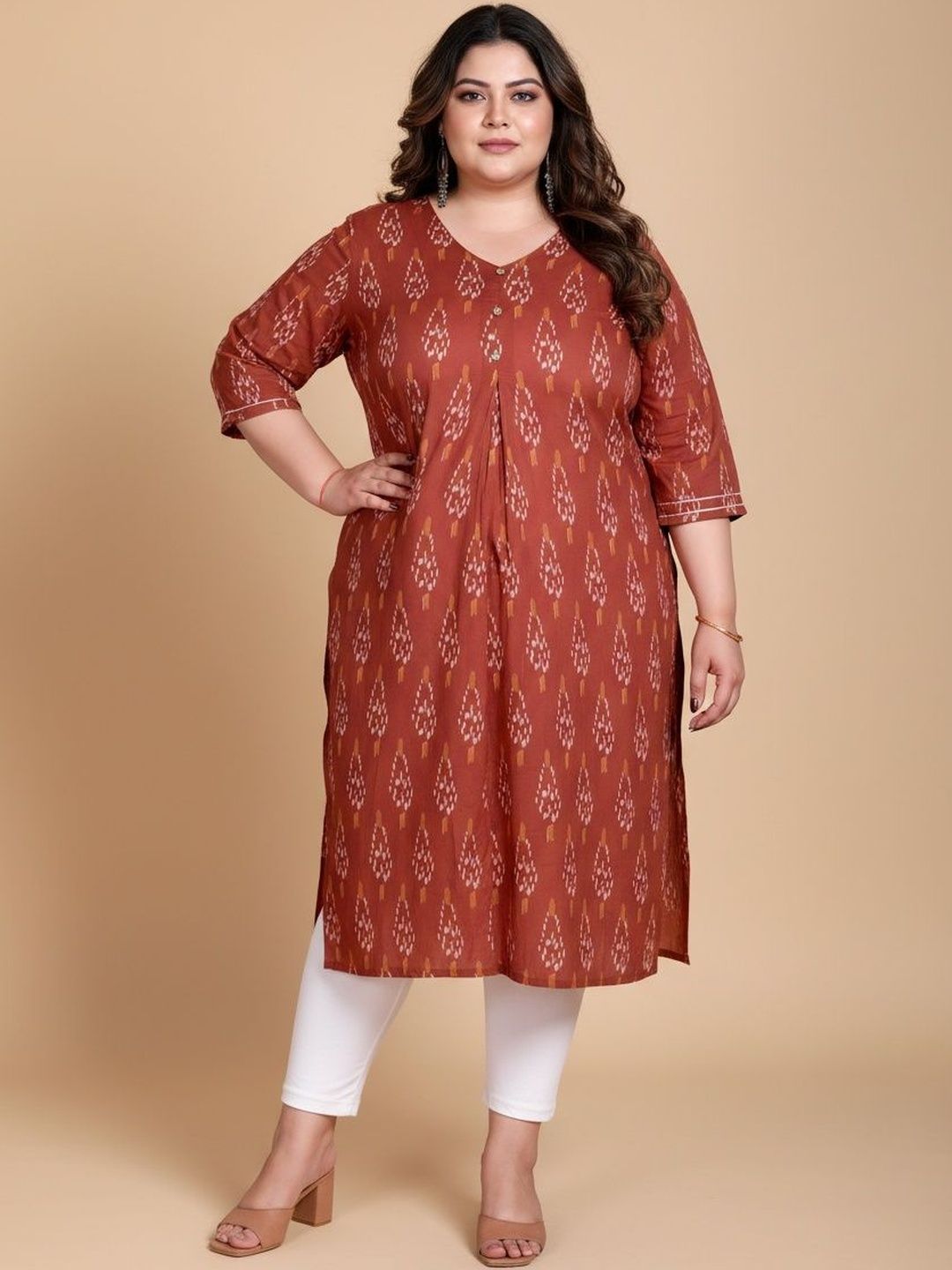 Sztori Women Floral Printed Block Print Kurta-image-46