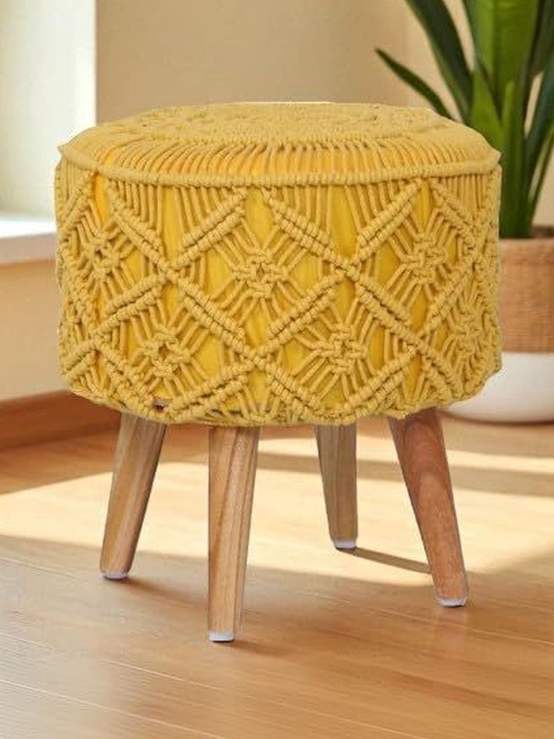 Shadowkart Yellow Round Ottomans-picture-45
