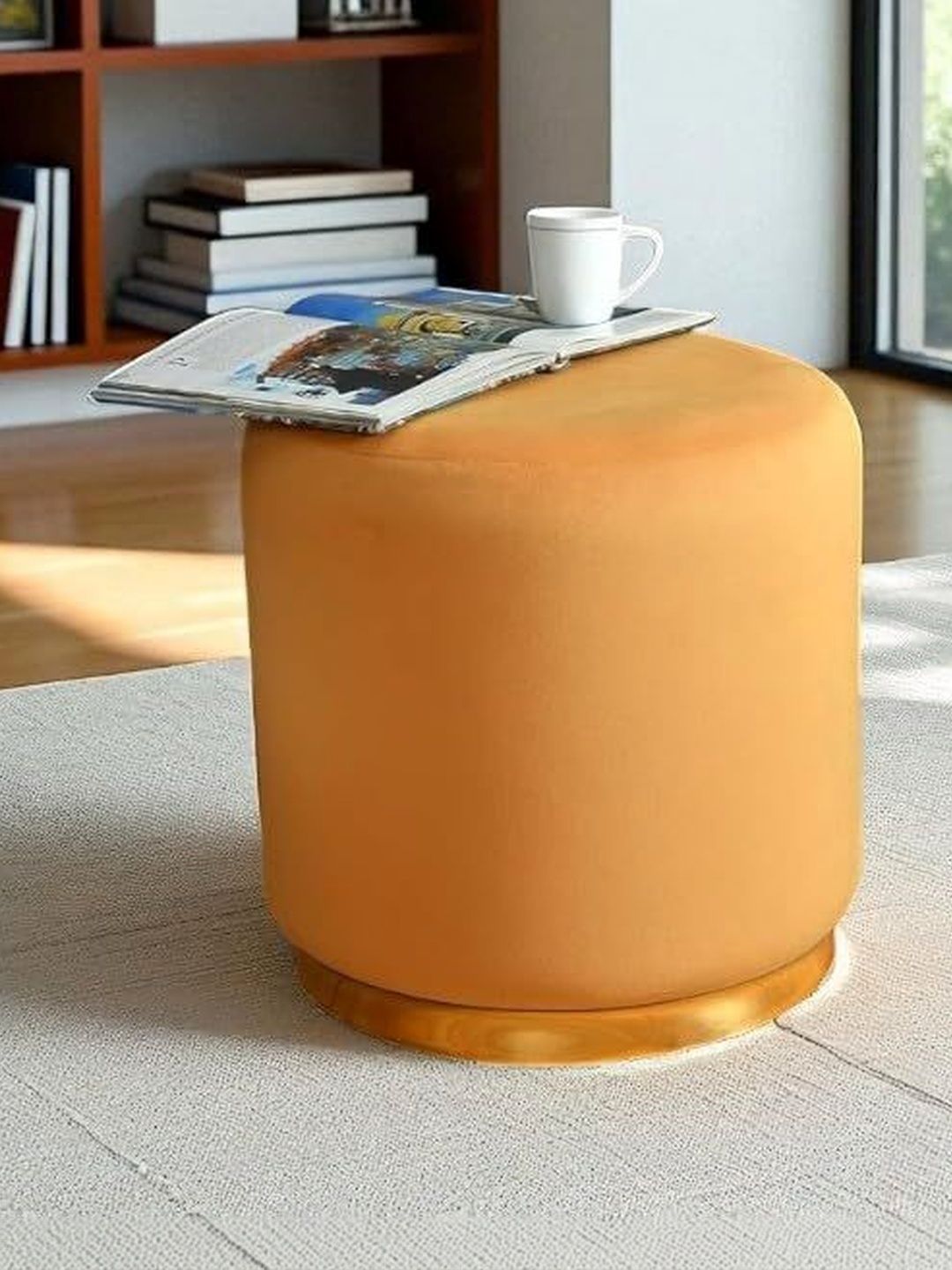 Shadowkart Yellow Round Ottomans-picture-34