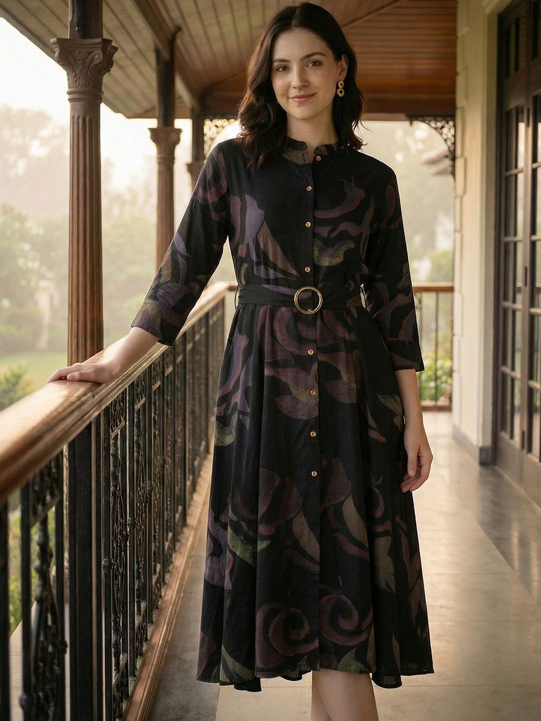 ZUMMER Print Fit & Flare Midi Dress-picture-14