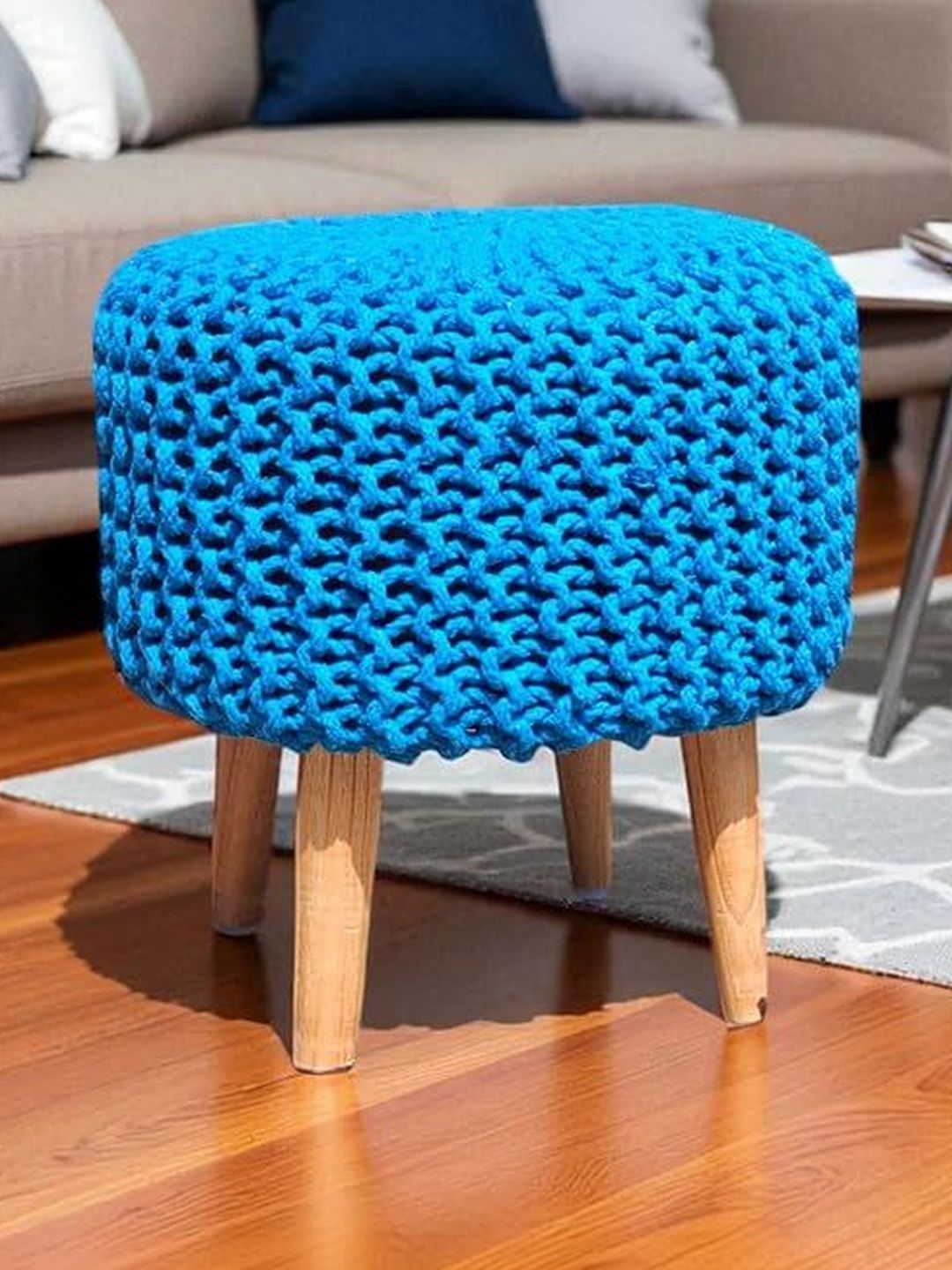 Shadowkart Blue Round Ottomans-picture-26