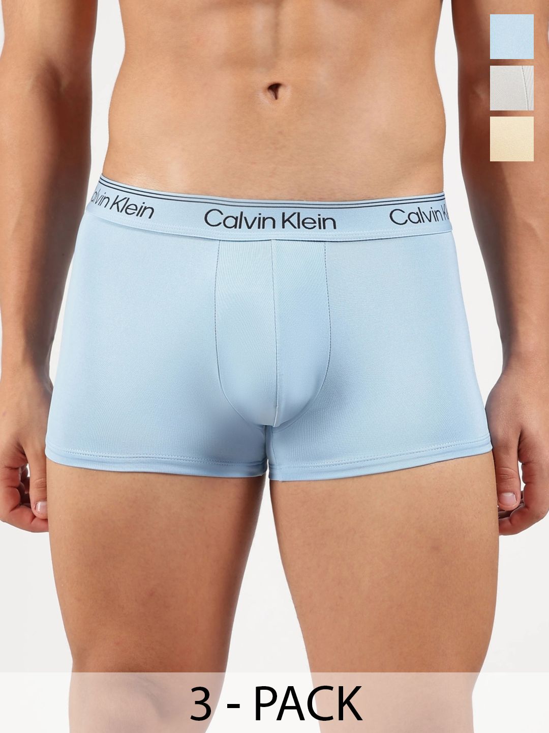 Calvin Klein Underwear Pack of 3 Assorted Solid Trunks-picture-12