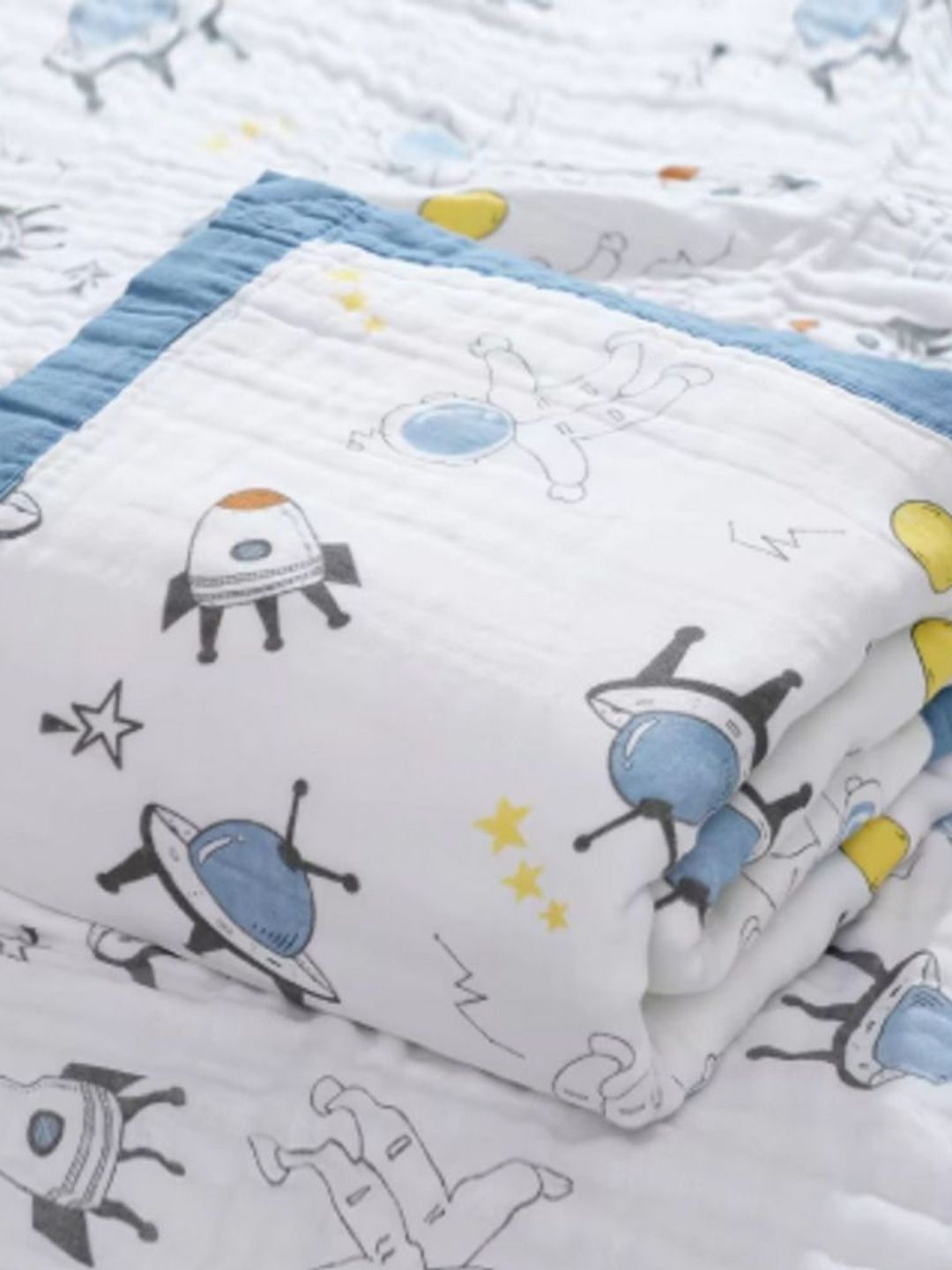 BABY MUSLIN Blue 1 Printed 500 GSM Bath Towel-image-20