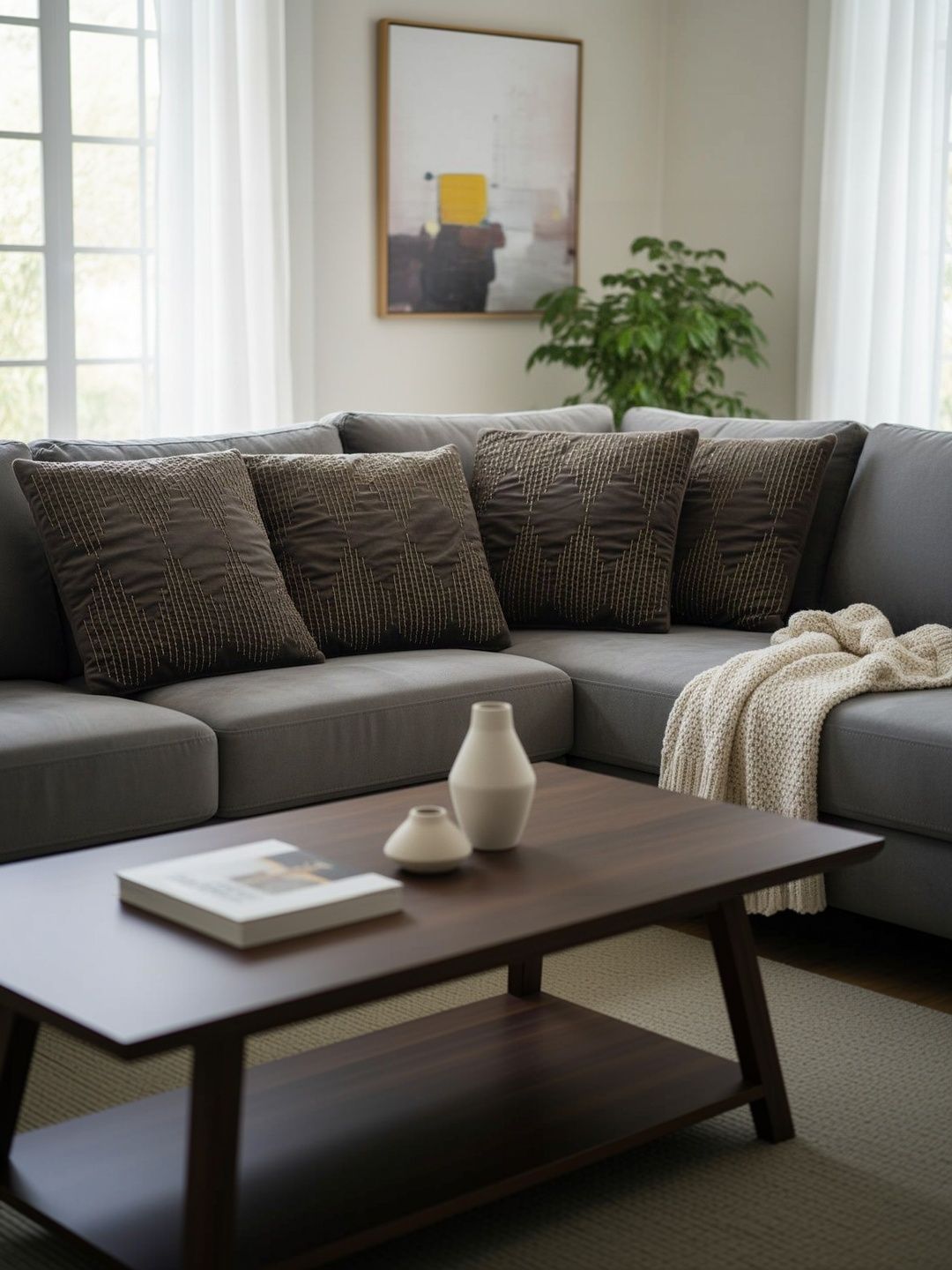 Themes Furnishings & Decor Brown Set of 4 Velvet Cushion Covers-image-15