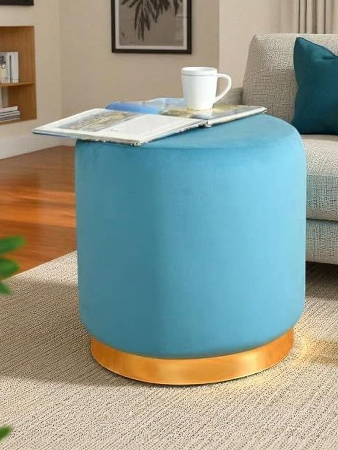 Shadowkart Blue Round Ottomans-picture-17