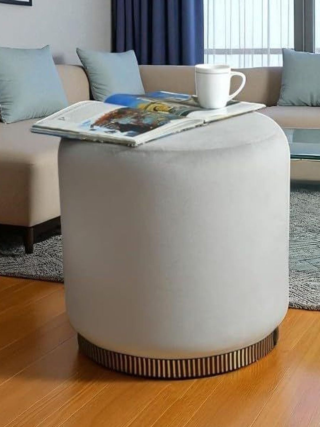 Shadowkart Grey Round Ottomans-picture-13
