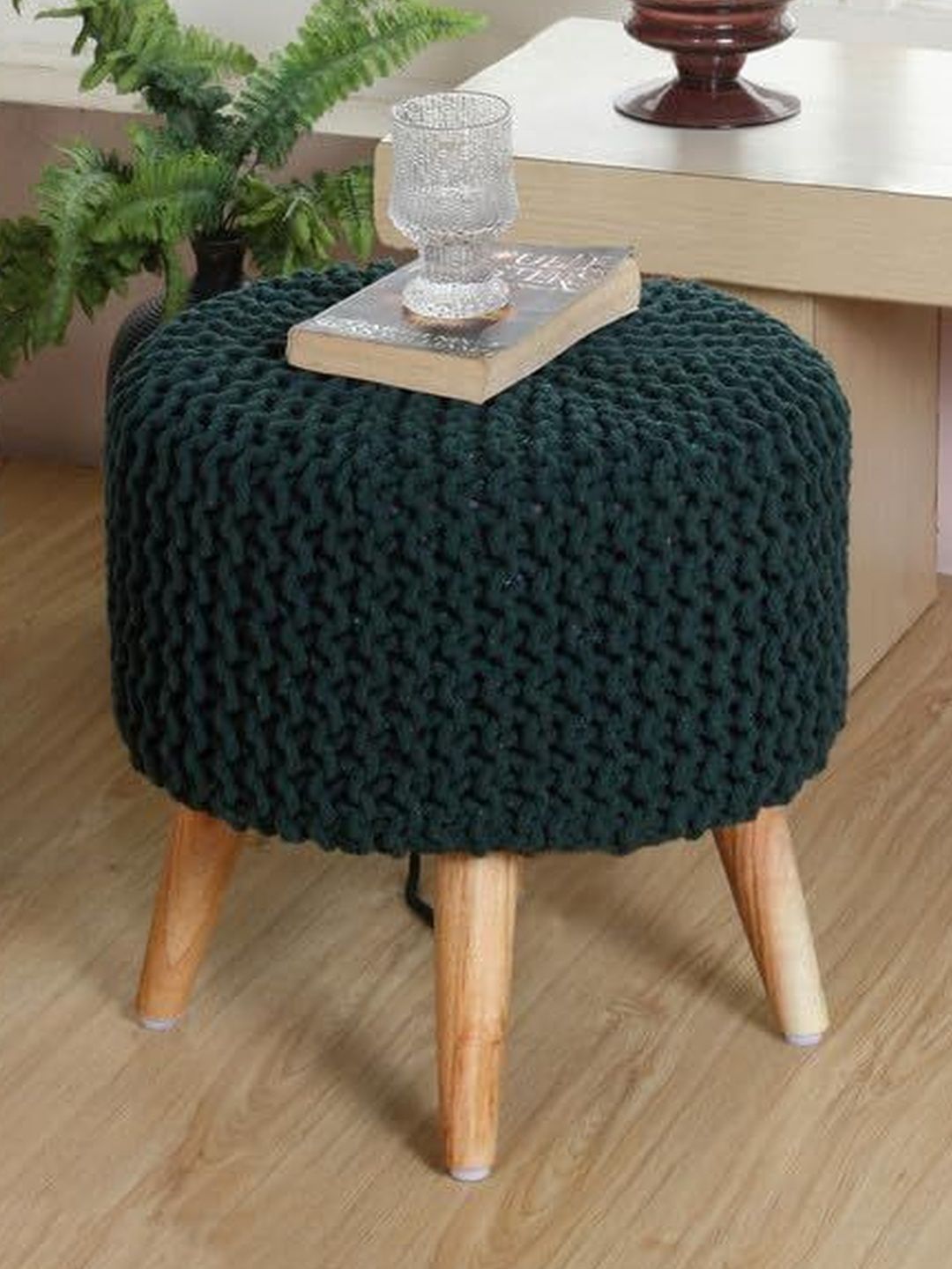 Shadowkart 2 Pieces Green Round Ottomans-picture-26