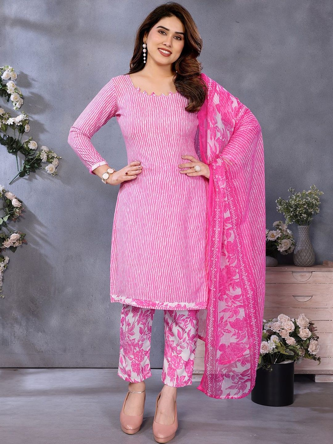 ANAND SAREES Striped Unstitched Dress Material-picture-19