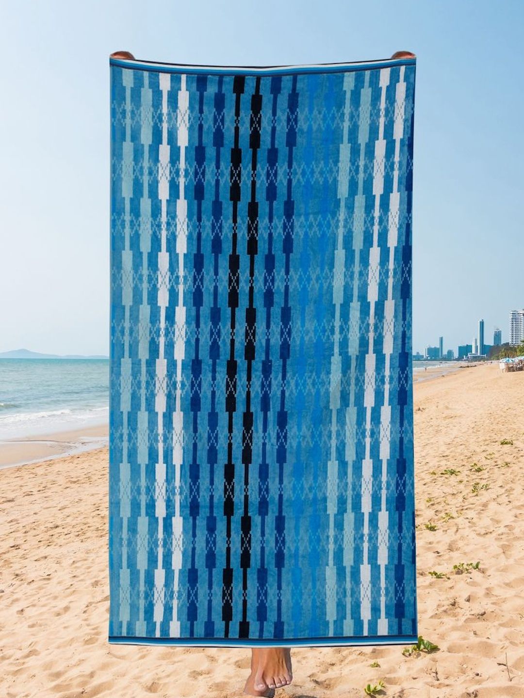 Creeva Blue Cotton Printed Beach Towels-image-49