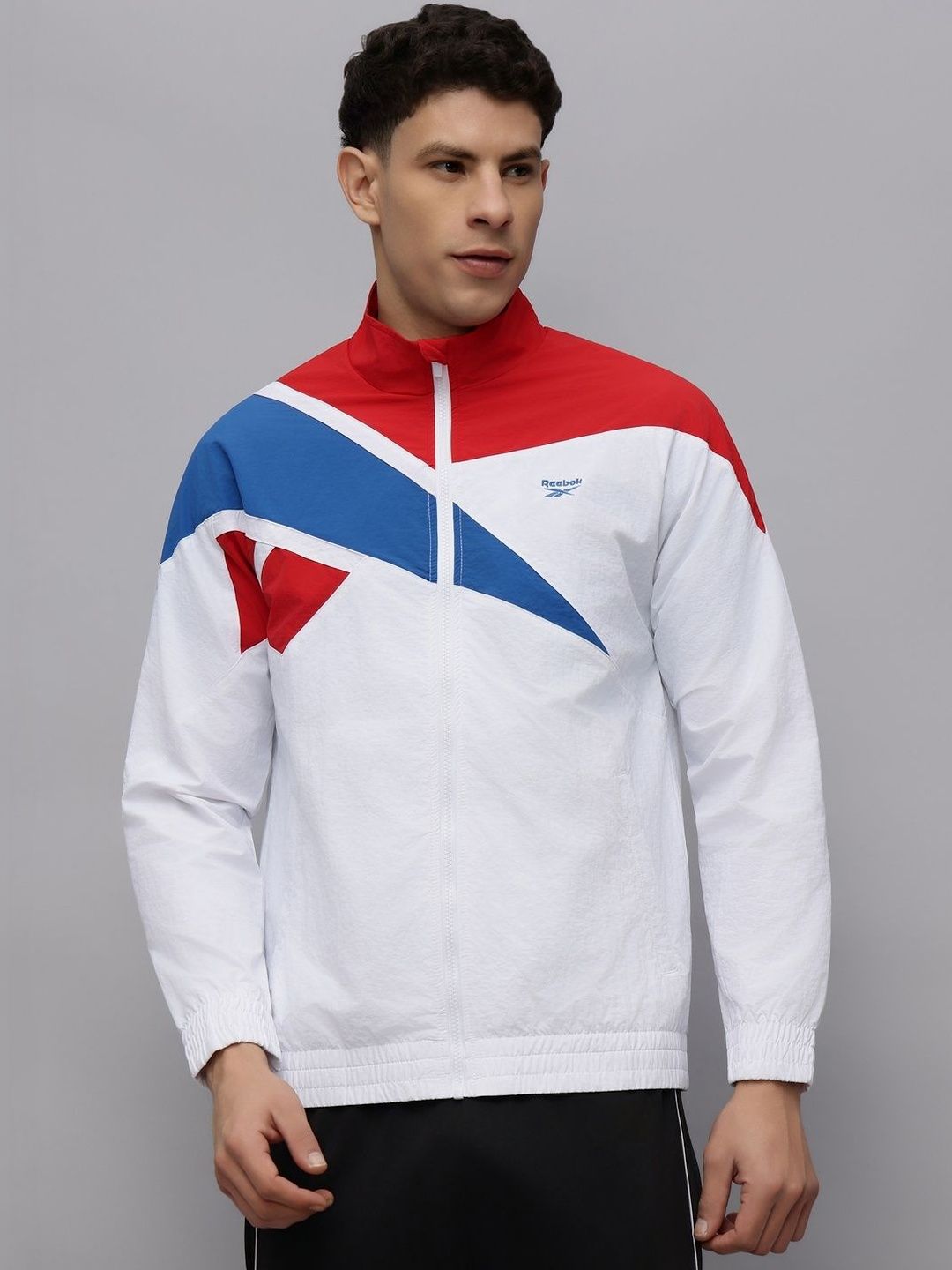 Reebok Colourblocked Mock Collar Sporty Jacket-picture-54