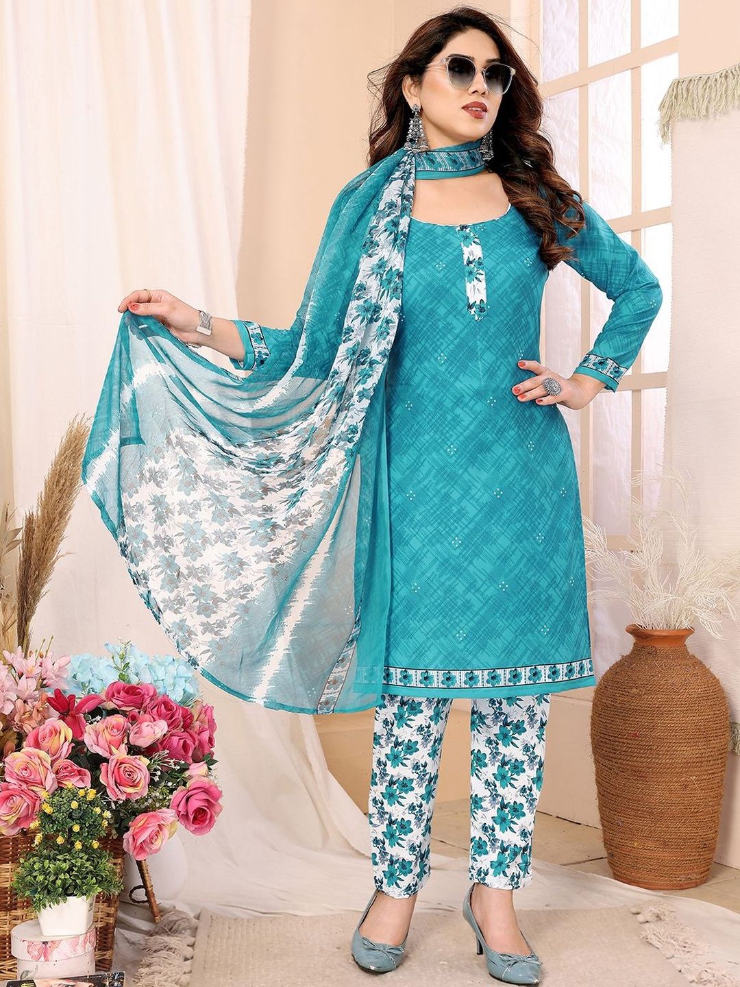 ANAND SAREES Geometric Printed Unstitched Dress Material-picture-15