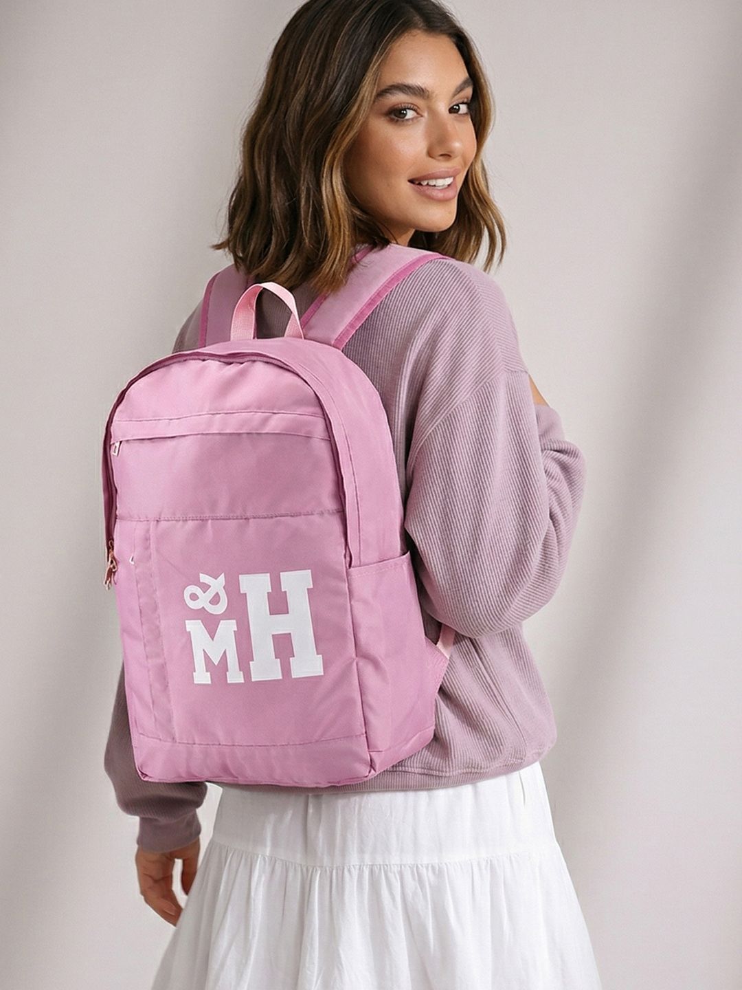 Mast & Harbour Women Brand Logo Printed Backpack-image-34