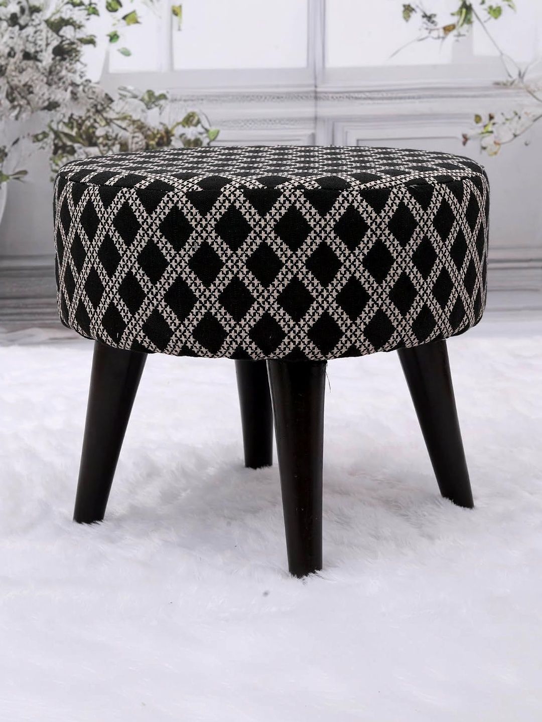 Greetwood Black Printed Portable Ottoman-picture-51