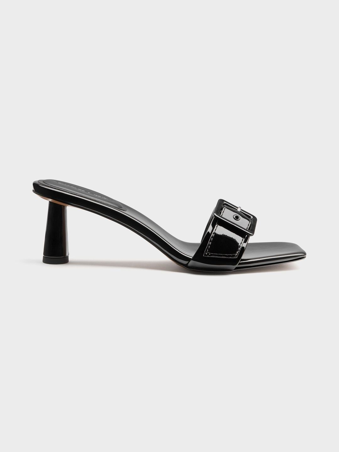 Patent Buckle-Strap Heeled Mules-image-46