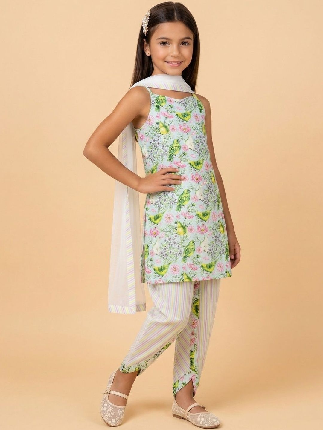 Nauti Nati Girls Floral Printed Kurti with Dhoti Pants-image-23