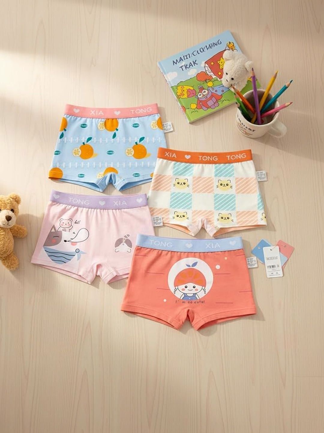 The Little Lookers Pack of 4 Animal Assorted Cotton Boxer-Style Briefs-image-9