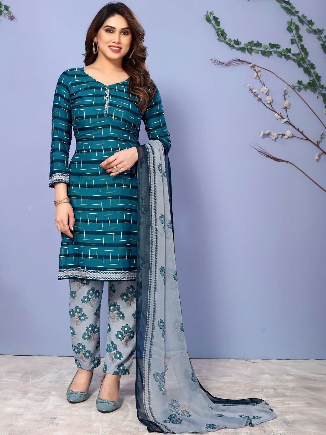 ANAND SAREES Geometric Printed Unstitched Dress Material-picture-30