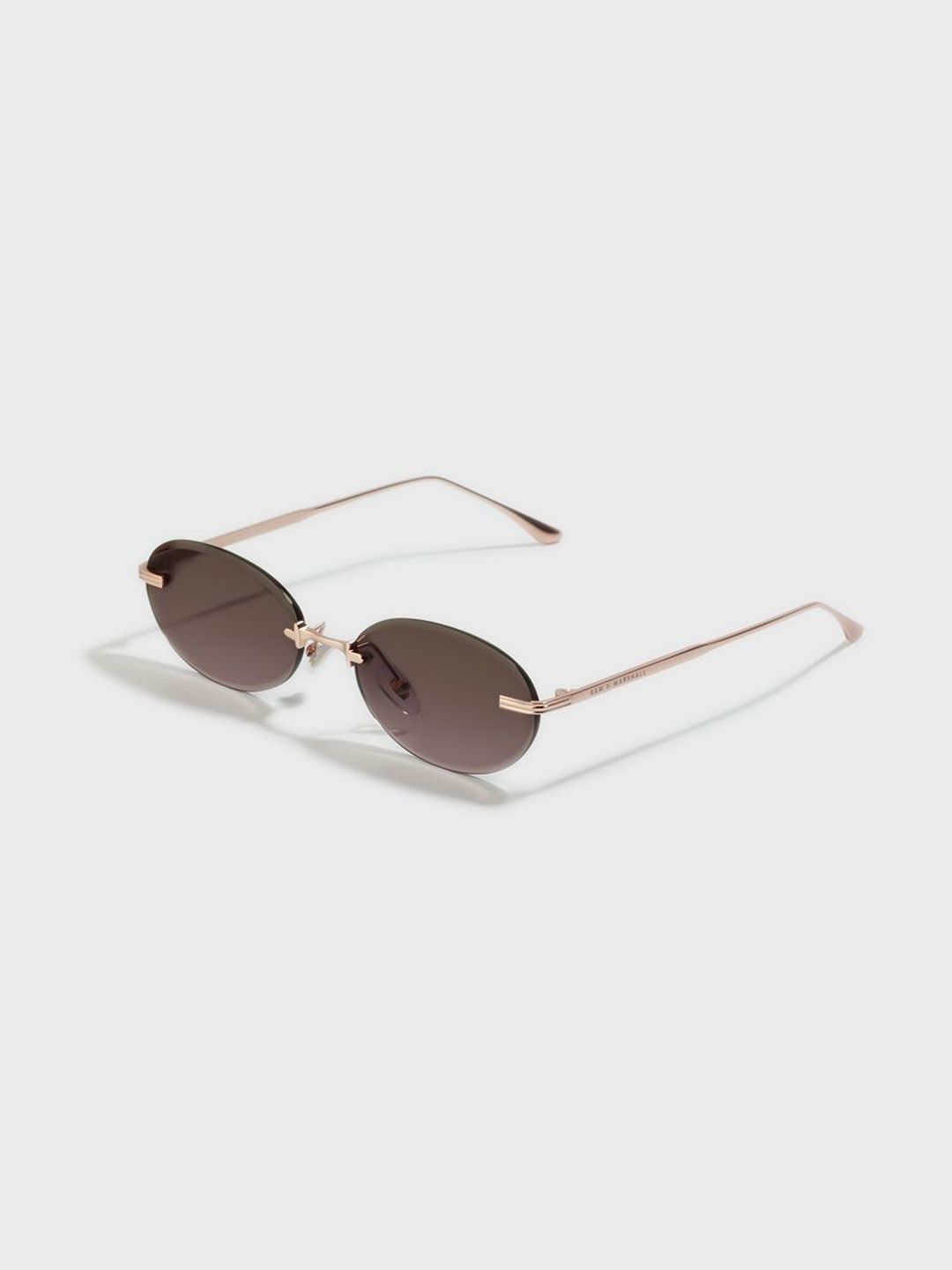 SAM & MARSHALL Unisex Pink Lens & Gold-Toned Oval Sunglasses with-picture-31