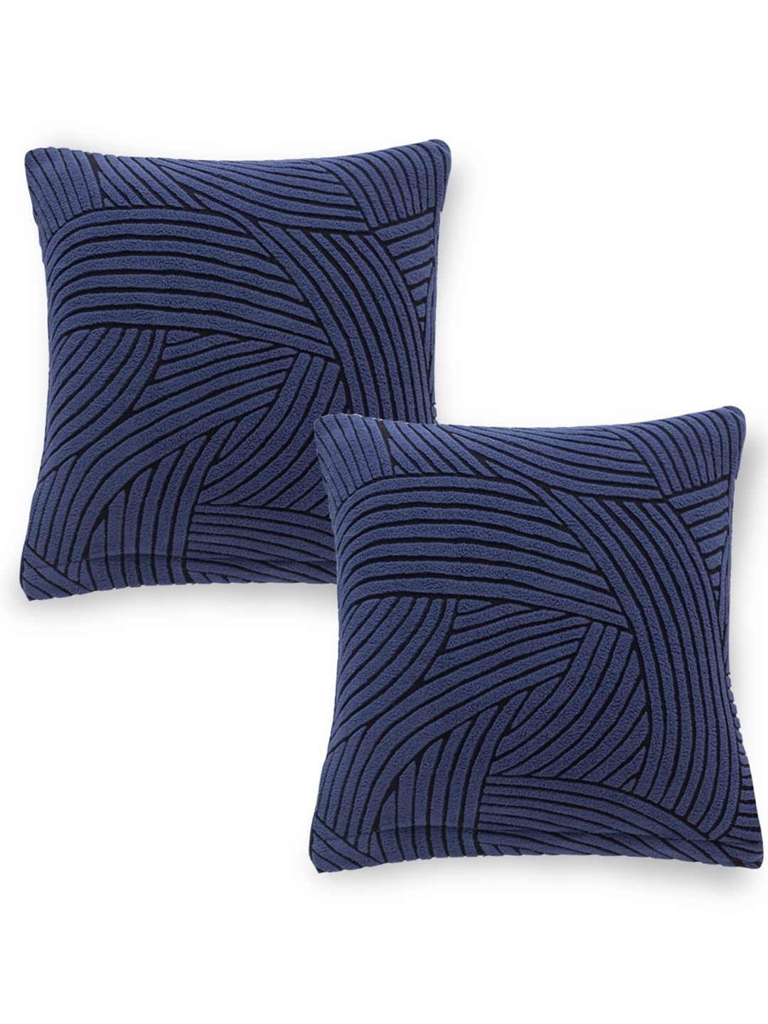 HOKIPO Blue Set of 2 Geometric Square Cushion Covers-picture-41