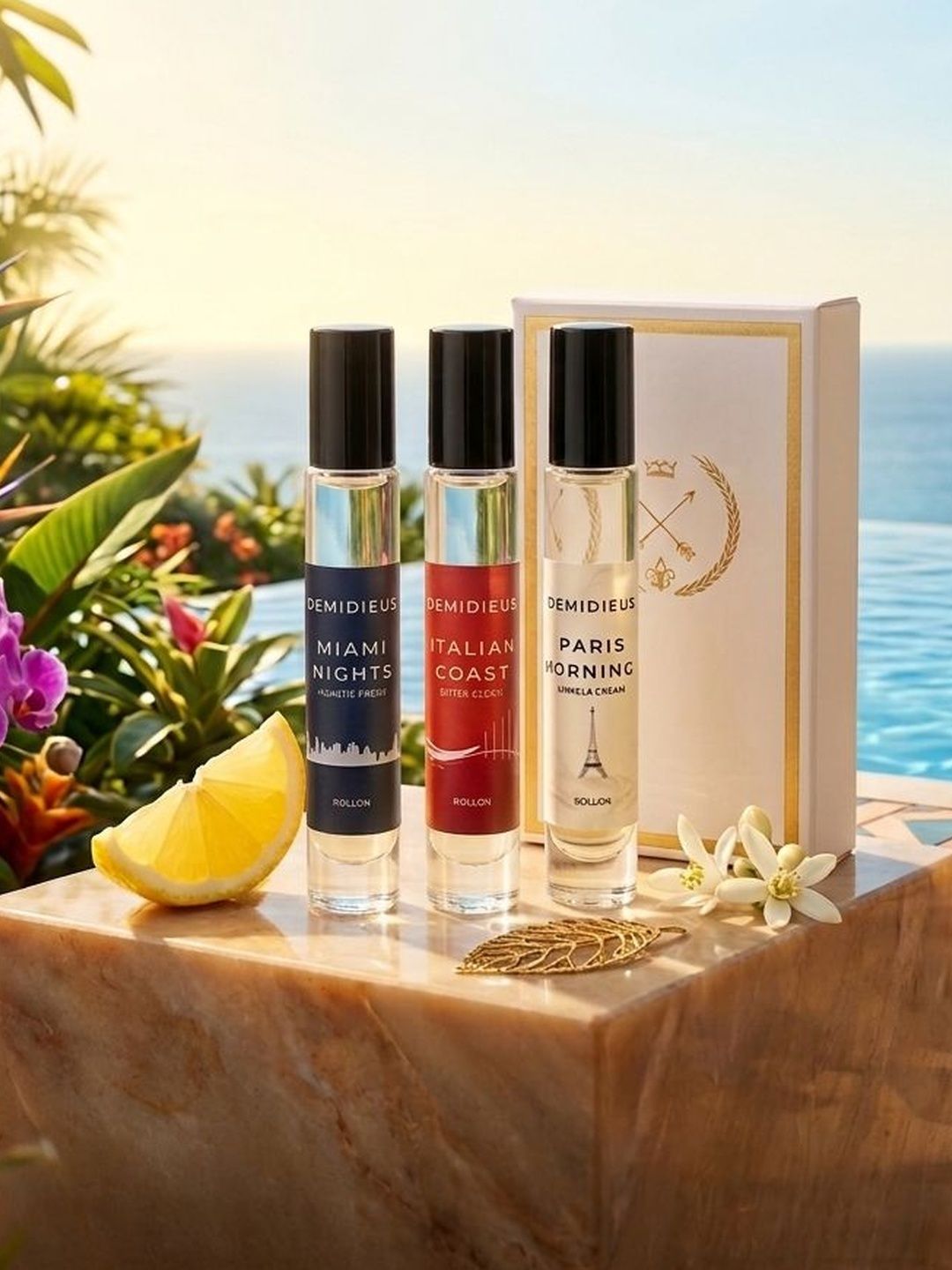 DEMI DIEUS Set Of 3 Paris Mornings- Italian Coast & Miami Nights Roll-Ons- 8 ml Each-picture-15