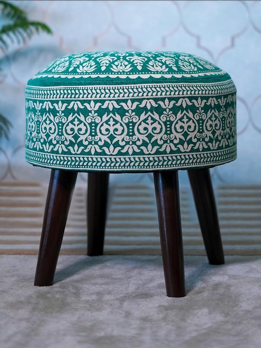 Greetwood Green Printed Portable Ottoman-picture-49