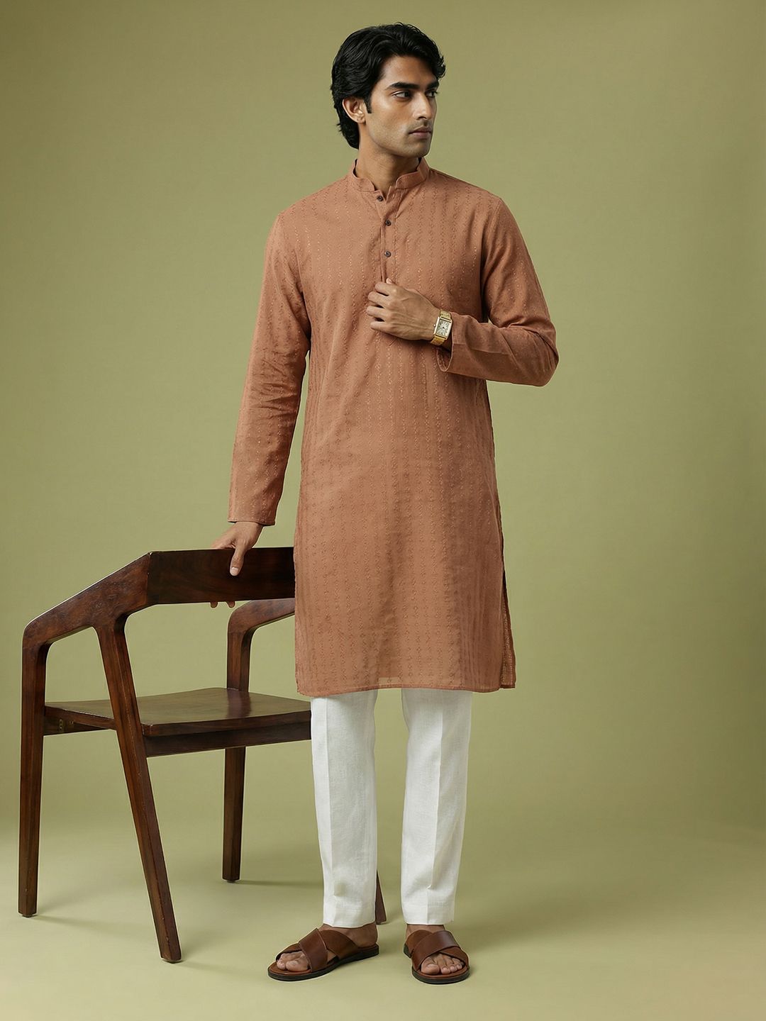 Anouk Woven Design Striped Kurta-picture-16