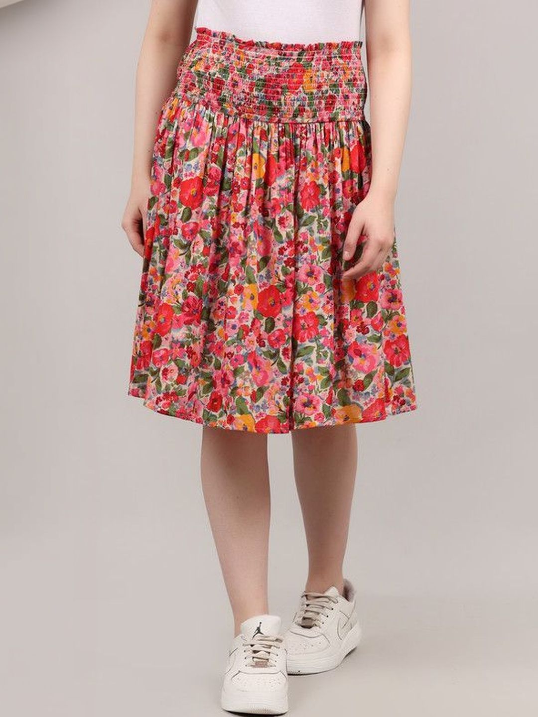 DRIRO Women Floral Knee Length Skirts-picture-17